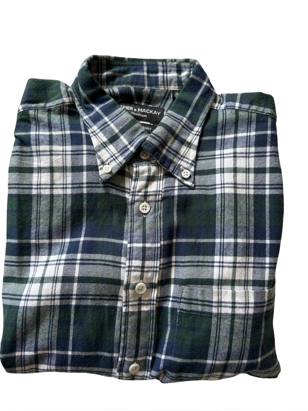 Spier and Mackay Cotton Flannel Tartan Shirt Contemporary Size 16 Large